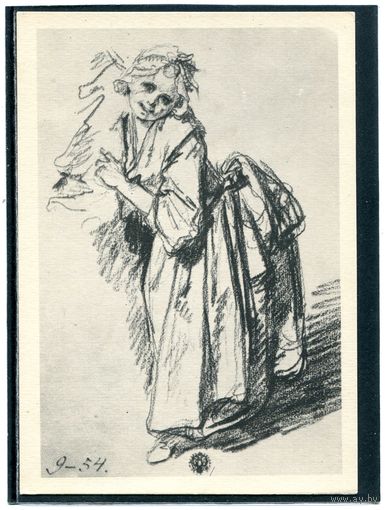 Жан-Батист Грез. Этюд девочки. Изд.1956