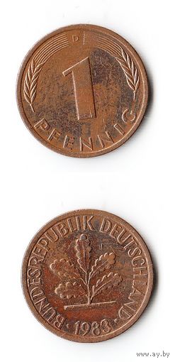 1 пфенниг Германия 1983 года(D)
