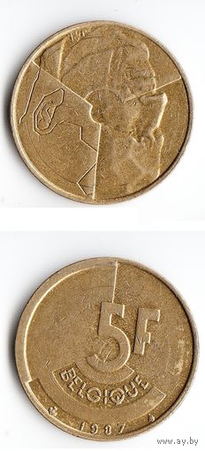5 франков Бельгия 1987 года