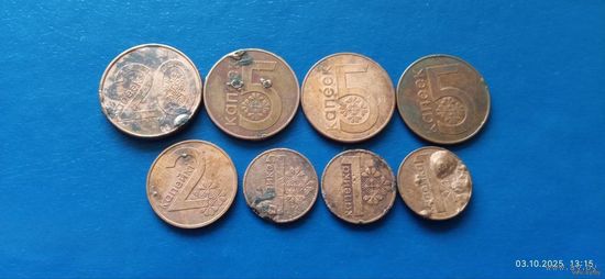Брак (лот бракованных монет) 2009 года Беларусь (Состояние на фото)
