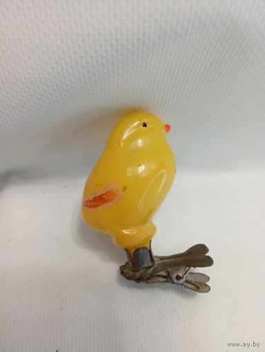 Ёлочная игрушка Цыпленок СССР Птичка