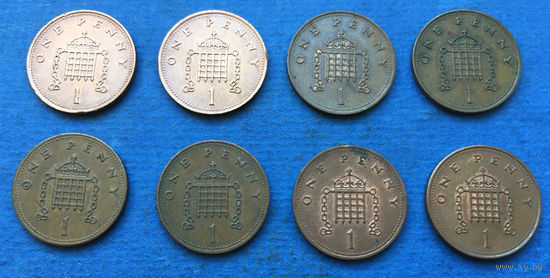 Великобритания 1 пенни 1985, 1986, 1987, 1988, 1989, 1990, 1991, 1992, 1993, 1994, 1995