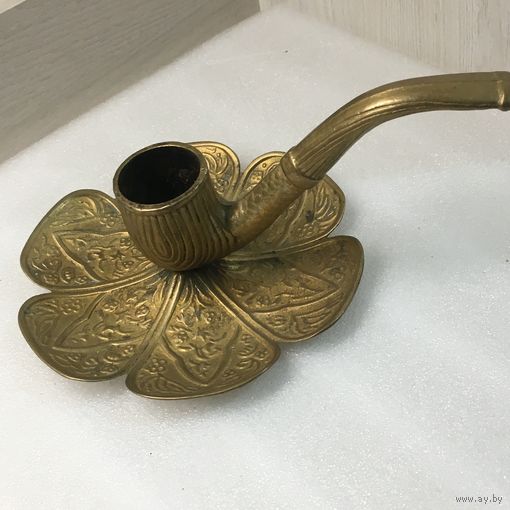 Переносной подсвечник  в виде курительная трубка  латунь