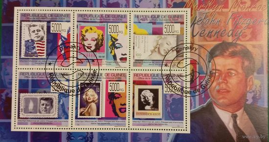Гвинея 2009. Мерлин Монро и Джон Кеннеди. Малый лист