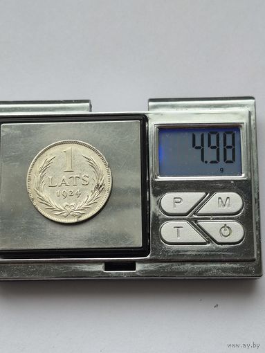 1 лат 1924 года. Латвия, Первая Республика (1922 - 1940). Серебро 835. Монета не чищена. L45566.