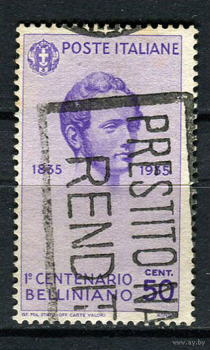 Королевство Италия - 1935 - Портрет Винченцо Беллини 50С - [Mi.534] - 1 марка. Гашеная.  (Лот 110AL)