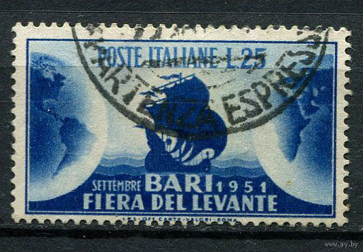 Италия - 1951 - Ярмарка Леванте в Бари - [Mi. 843] - полная серия - 1 марка. Гашеная.  (Лот 96AC)