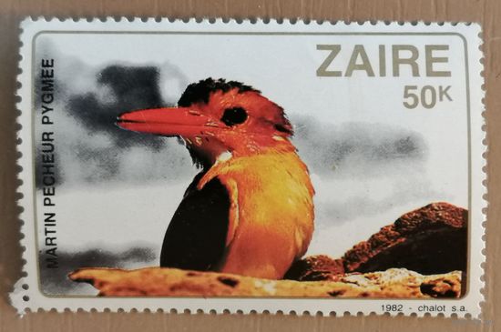 Марка Заир, Конго, фауна, птицы, 1982 г.