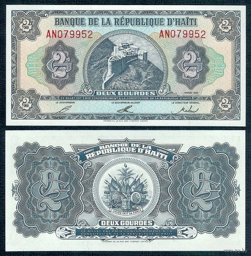 Гаити 2 гурда 1989 год, UNC