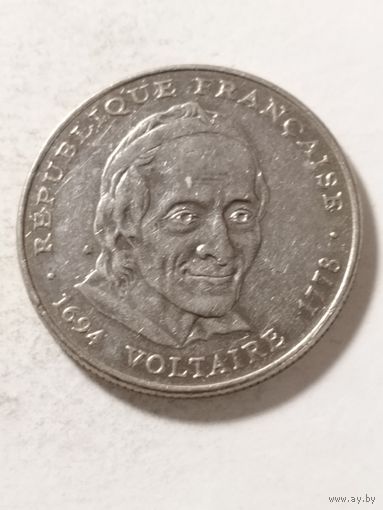 Франция 5 франков "300-летие со дня рождения Вольтера" 1994