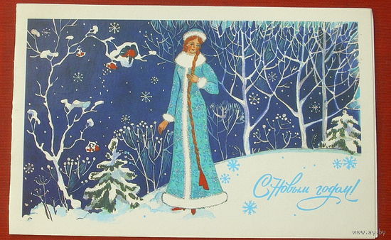 С новым годом! Подписанная. Двойная. 1985 года. Канищева. 1349.