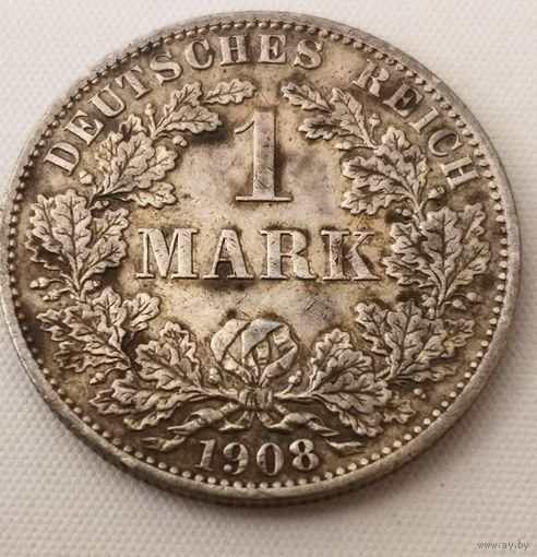 1 марка 1908 год., Германская империя,   А (Берлин) НЕПЛОХАЯ!!!