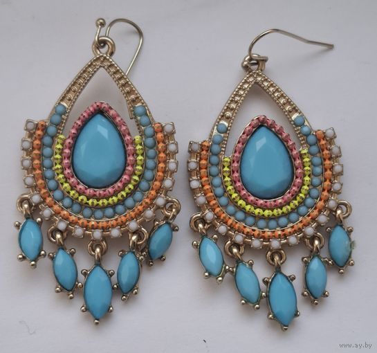 Крупные серьги,  мультиколор, с подвесками
