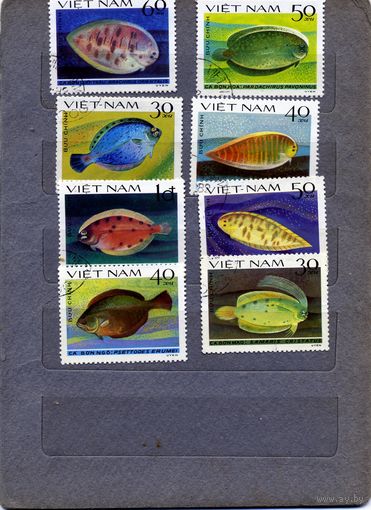 ВЬЕТНАМ, 1982,  Рыбы, серия 8м, гашен