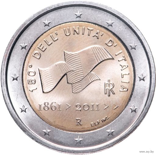 2 евро 2011 Италия 150 лет объединению Италии UNC из ролла