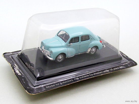 Renault 4cv (год 1956) - модель авто, масштаб/ scale 1:43, страна/ country: France, бирюзовая, Renault model 5225 CK 75