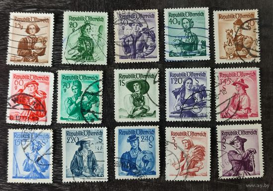 Марки Австрии 12 Провинциальные костюмы 1948/58