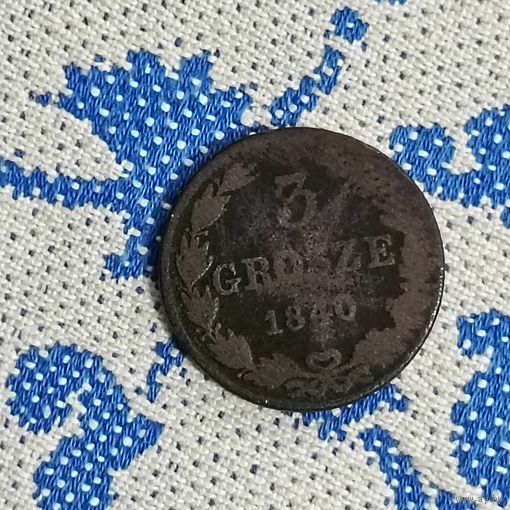 3 гроша(1840г.) Польша.