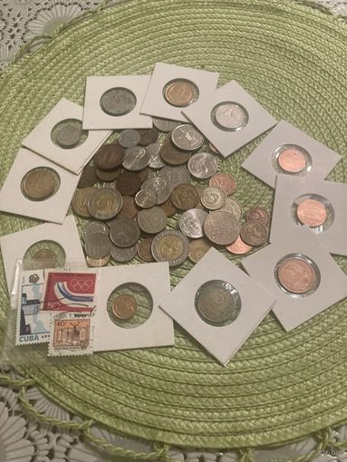 Монеты и 3 марки .