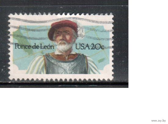 США-1982, (Мих.1605) , гаш. , Личности,  (одиночка),