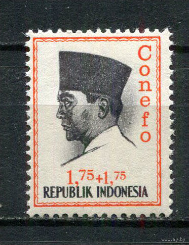 Индонезия - 1965 - Президент Сукарно 1,75R + 1,75 - [Mi.475] - 1 марка. MNH, MLH.  (Лот 69Fe)-T25P14