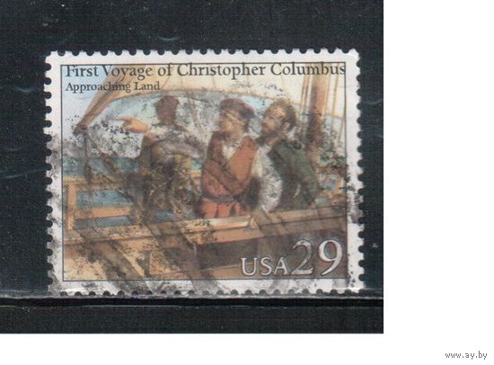 США-1992, (Мих.2216), гаш. , Открытие Америки Колумбом, Флот,(1)