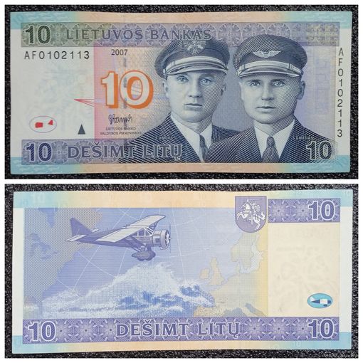 10 лит Литва 2007 г. серия AF