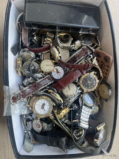 Наручные часы на запчасти/восстановление БОЛЬШОЙ ЛОТ 4кг С 1 Рубля