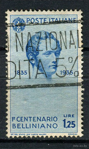 Королевство Италия - 1935 - Портрет Винченцо Беллини 1,25L - [Mi.535] - 1 марка. Гашеная.  (Лот 111AL)