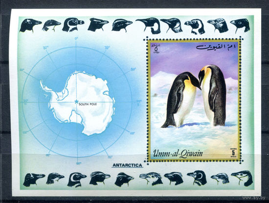 Умм-эль-Кайвайн - 1972г. - Пингвины - полная серия, MNH [Mi bl. 51] - 1 блок
