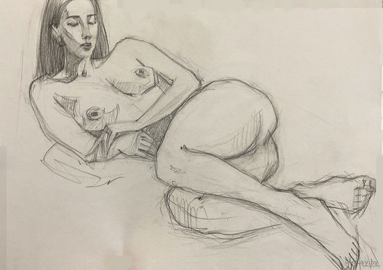 "Обнаженная лиричная" набросок а3