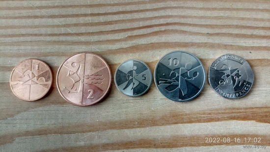 Гибралтар. комплект 5 шт. (1, 2, 5, 10, 20 пенсов) 2019 г. XVIII Островные Игры.