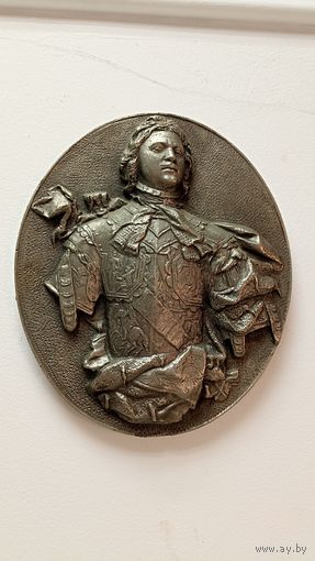 Барельеф плакетка Петр первый, силумин