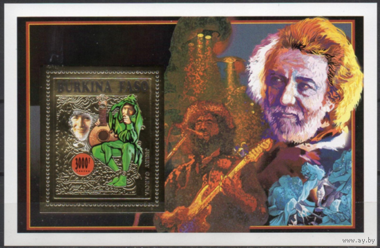 1996 Буркина-Фасо B1405a/B169 золото Музыка - Джерри Гарсия  MNH