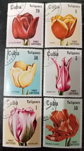 Куба 1982. Флора. Тюльпаны. Полная серия