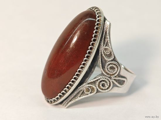 Серебряное кольцо Яшма СССР