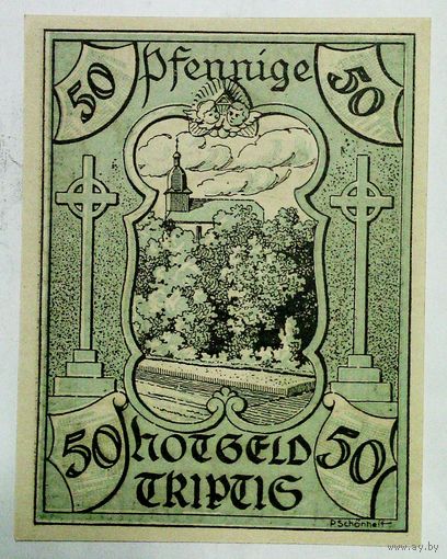 РАСПРОДАЖА!!! - ГЕРМАНИЯ ТРИПТИС (ТЮРИНГИЯ) 50 пфеннигов 1921 год - UNC!