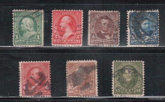 США-1898, (Скотт.279-284), гаш.   , Стандарт, Президенты, (полная серия)