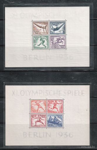 Германия-1936,(Мих.Бл.5-6)  ,  ** ,   Спорт, ОИ-1936