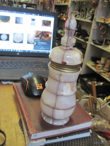 Аромолампа. Оникс, латунь, 21,5 см.