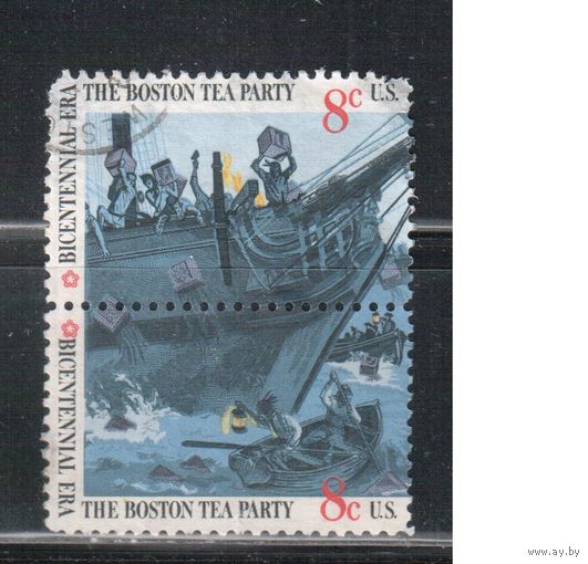 США-1973, (Мих.1109-,1111) , гаш. , 200-лет независимости, Флот, Корабли