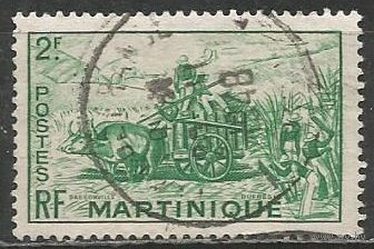 Мартиника. Заготовка сахарного тростника. 1947г. Mi#245.