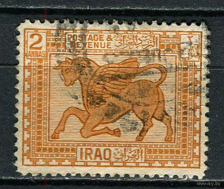 Ирак - 1923/1925 - Крылатый бык 2А - [Mi.22] - 1 марка. Гашеная.  (LOT Ge14)-T10P19