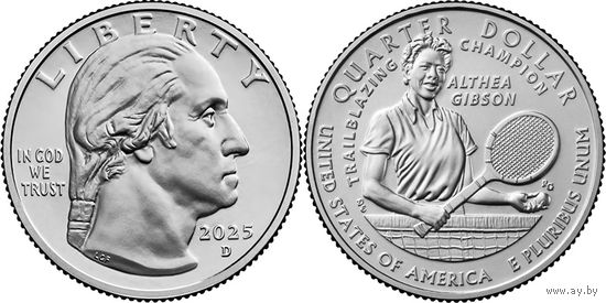 25 центов 2025 США Алтея Гибсон, Американские Женщины UNC двор D