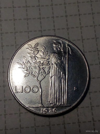 100 лир Италия  1976 год