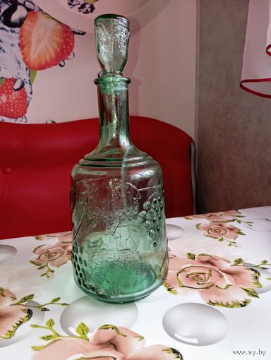 Графин Виноград СССР , зелёное стекло