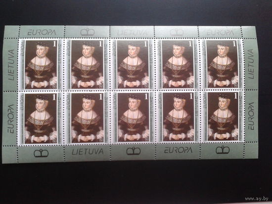 Литва 1996 Европа, известные женщины**живопись м/лист Михель-15,0 евро