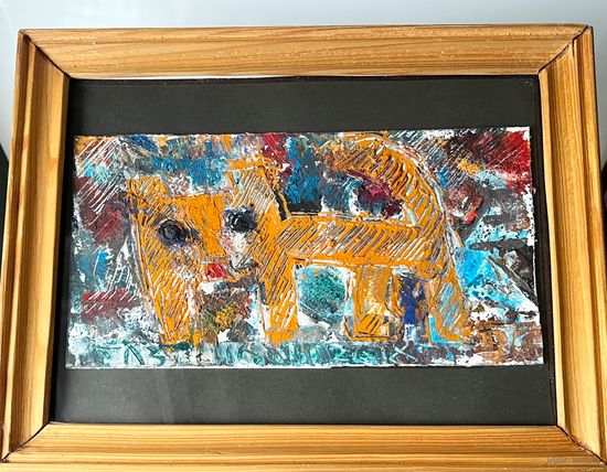 Картина масло Тимофеев Виктор Евгеньевич Кот 2018 29х34см