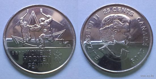 Канада, 25 центов 2009 (Победа женской сборной по хоккею на Олимпиаде Солт-Лейк-Сити, 2002)