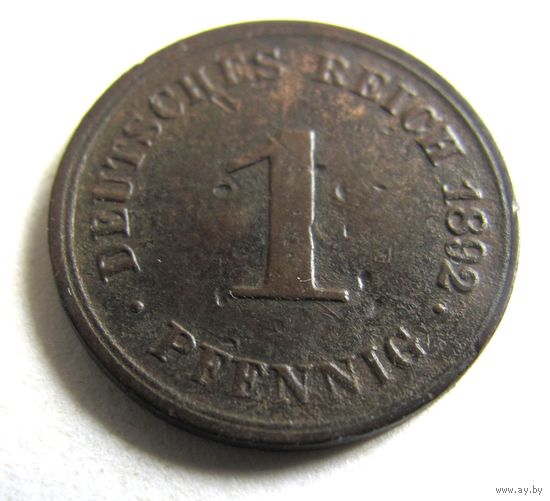 1 пфенниг 1892 GG